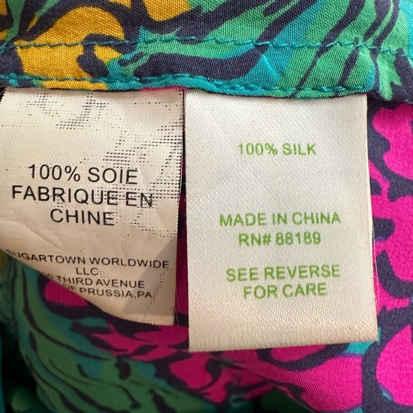 NWOT Lilly Pulitzer Dusk Silk Flowy Tank Top Shake your Tail feather - Picture 6 of 6